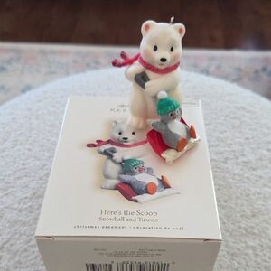 Hallmark Keepsake Snowball and Tuxedo Ornament 2007
